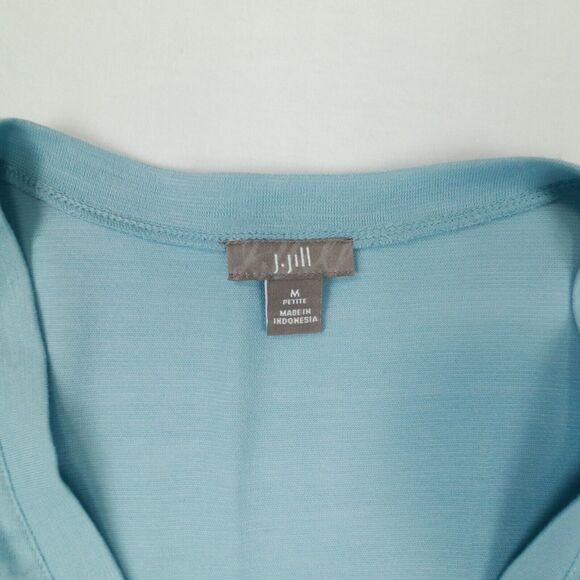 J.Jill‎ Long Sleeve Blue Button Front Lightweight Knit Cardigan Size Petite M - Picture 2 of 10